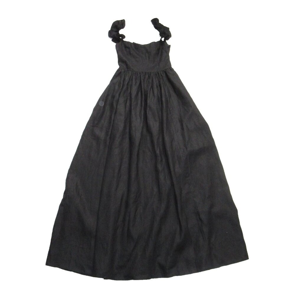 NWT Reformation Vecchio in Black Linen Tie Back Maxi Tank Dress 8 $388 - Picture 5 of 10